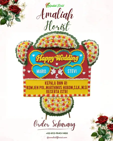Papan Bunga Pernikahan Blega